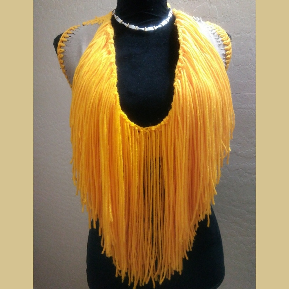 Crop fringe top